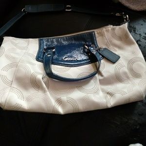 Blue and cream Coach purse perfect condition